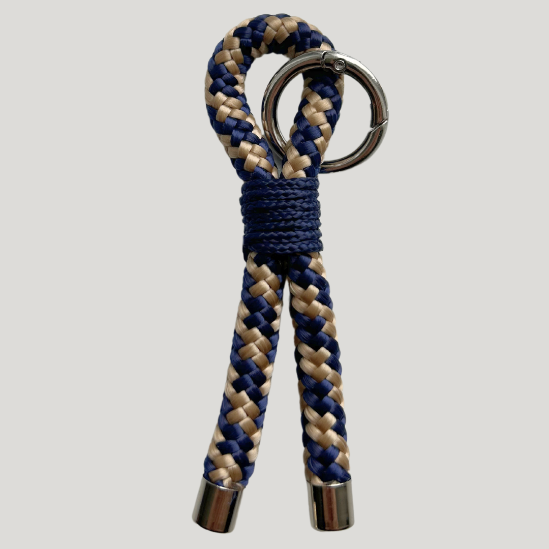 Vera Loop Keychain- Beige/Blue